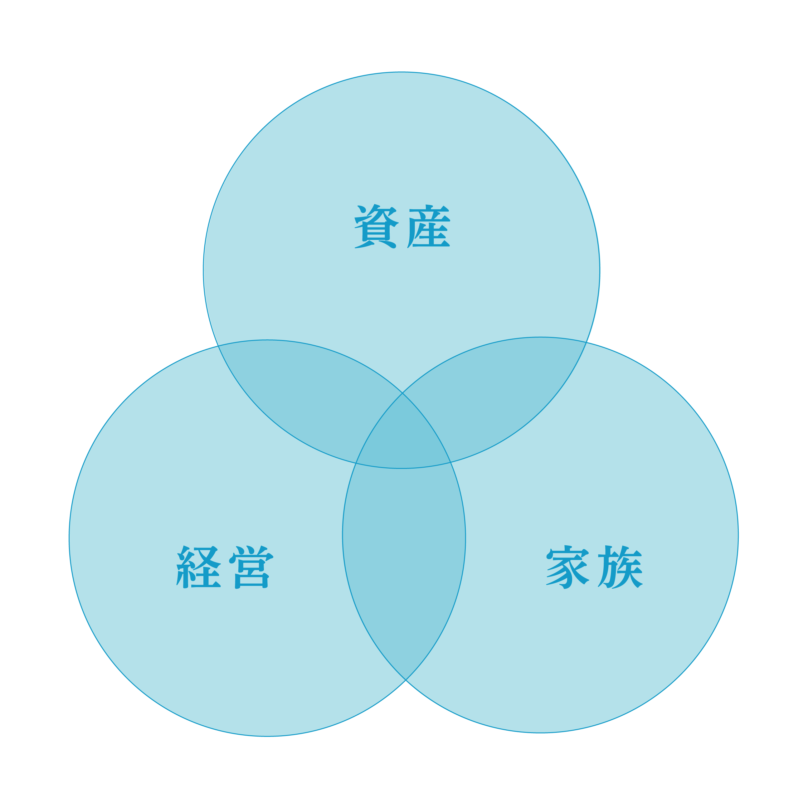 資産所有・経営・家族の三つのベン図